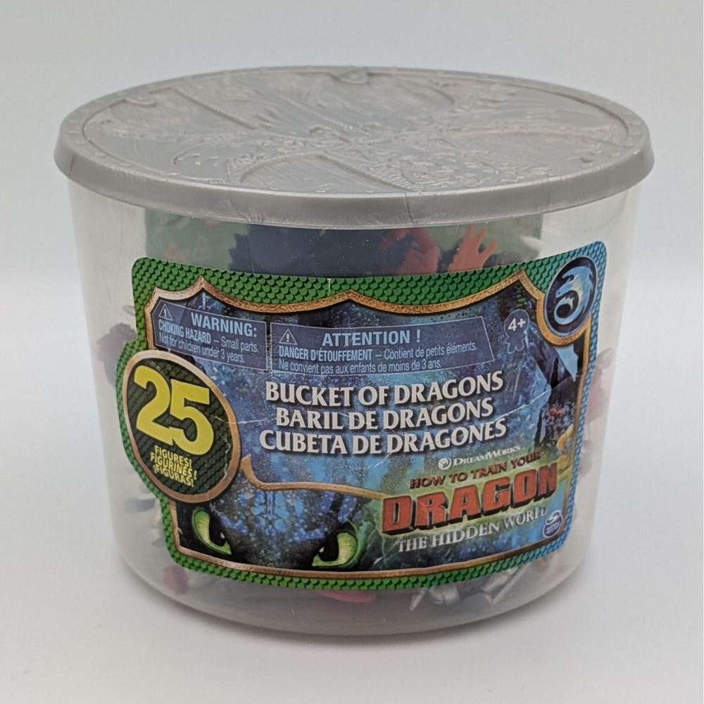 How To Train Your Dragon Hidden World Bucket of Dragons 24 Mini Figures Set Toy